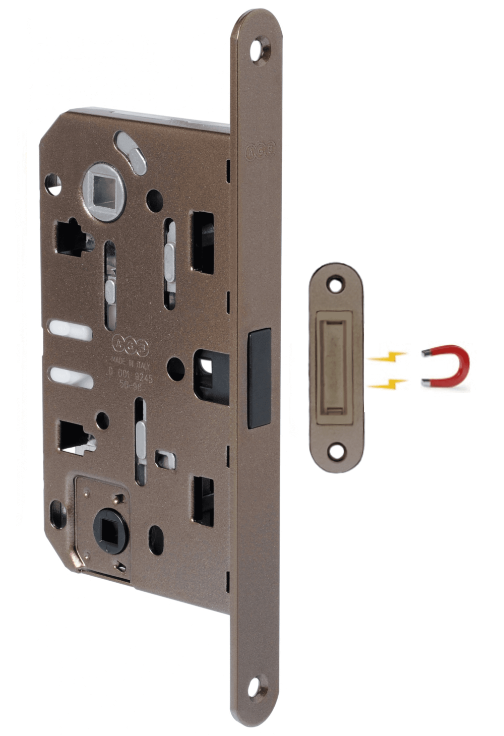 CERRADURA MAGNETICA L2 POLARIS  (Baño) BRONCE ANTIGUO RED (ITALIA)