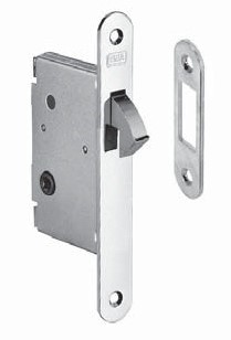 CERRADURA DE CORREDERA CON SEGURO BAÑO REF. L6 NIQUELADA