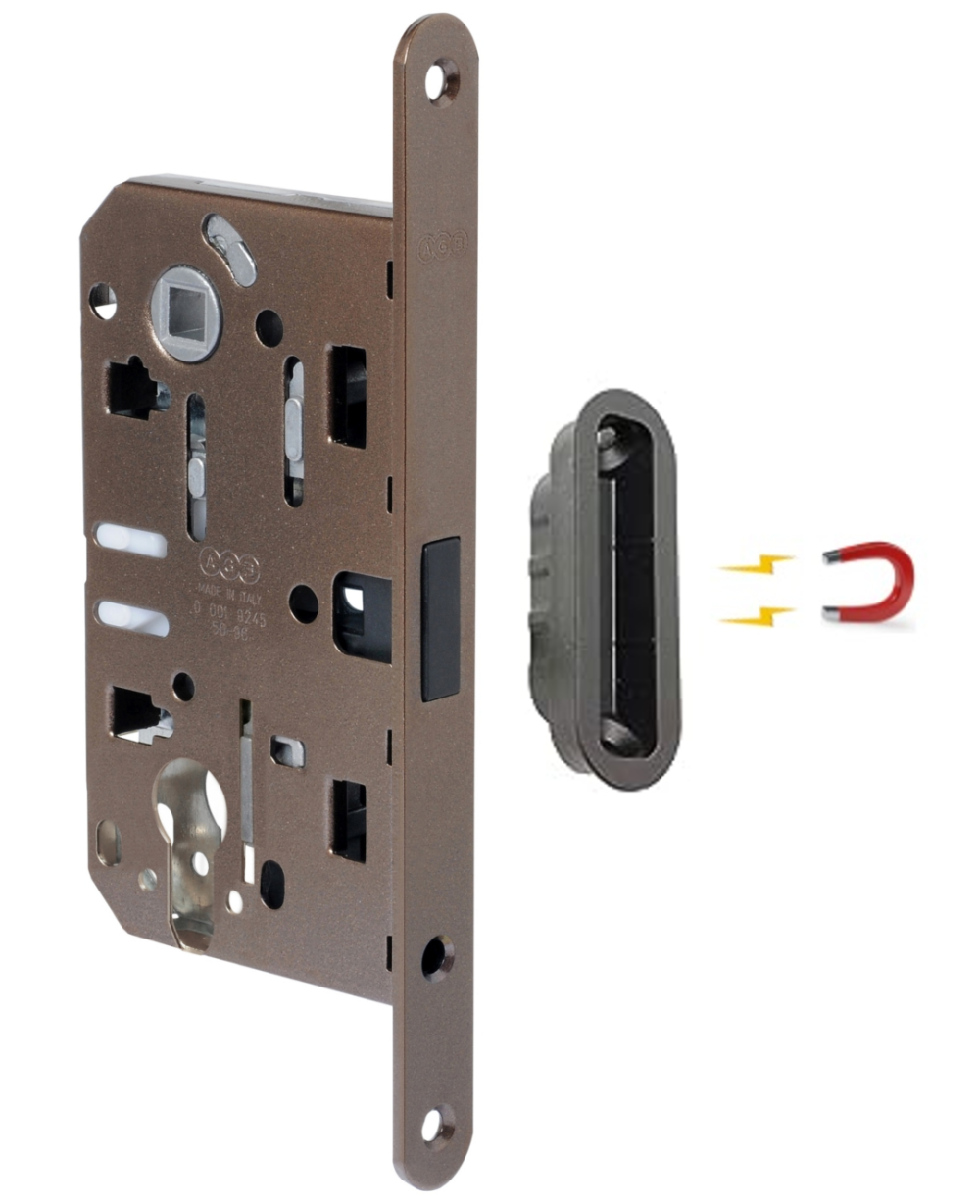 CERRADURA DE SEGURIDAD MAGNETICA L4 POLARIS (Puertas Interiores) BRONCE ANTIGUO RED (ITALIA)
