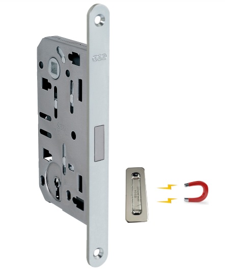 CERRADURA MAGNETICA L1 POLARIS (LLAVE NORMAL) o L3 POLARIS  (SIMPLE PASO) NIQUELADA (ITALIA)
